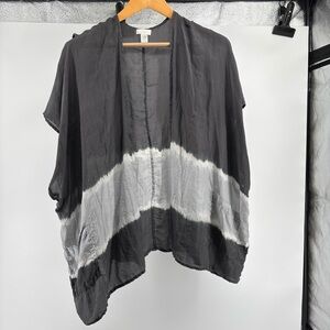 Chico's Elegant Black and Gray Silk Cardigan size S/M